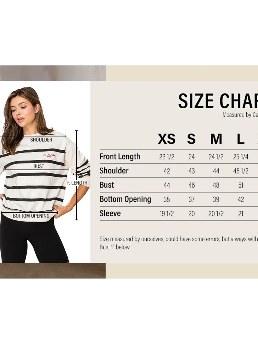 NY Embo Stripe Pullover Sweatshirt - Off White - Lazy Sunday - Picture 7 of 14